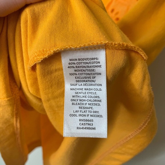 Rachel Parcell Orange Eyelet Ruffle Tee Size XL - Picture 6 of 6